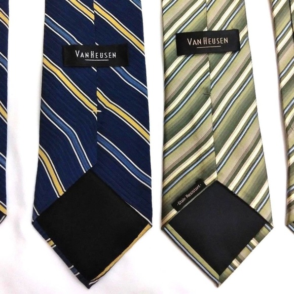 Van Heusen Mens Striped 100% Silk Tie - Lot of 2 - Picture 3 of 7